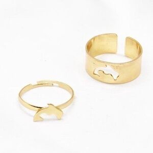 Dolphin Matching Rings - Adjustable Couple Jewelry Stainless Steel Trendy